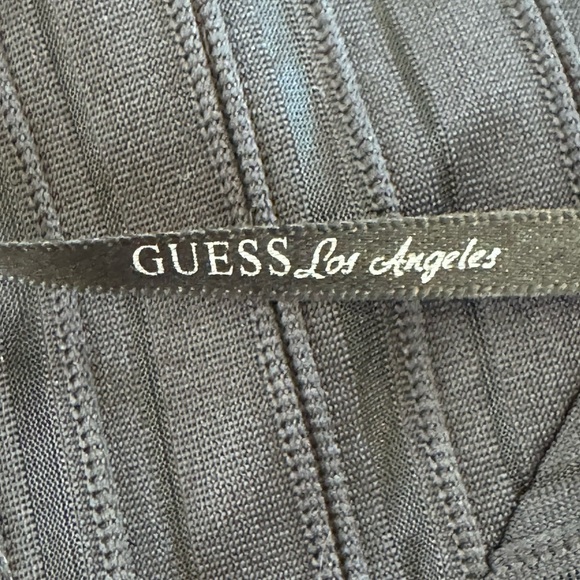 Guess Los Angeles Tonal Chevron V Neck Sheath Little Black Sexy Dress- Size 4 - Picture 14 of 16